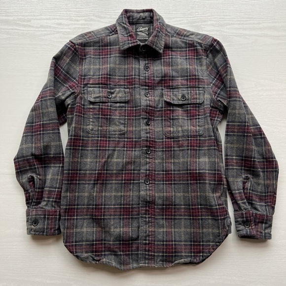 Grayers Flannel Long Sleeve Button Up Shirt Gray Tartan Plaid - Picture 2 of 7
